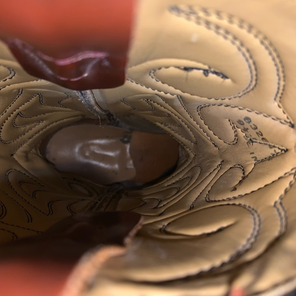 New West Men’s Leather Cowboy Boots Brown 9 1/2 - Picture 7 of 8